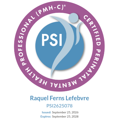 View Raquel Ferns Lefebvre's Certified Perinatal Mental Health Professional (PMH-C) certificate.